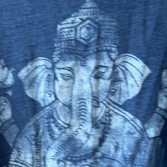 Lucky Brand top size Large Blue elephant zipper back sleeveless - Picture 2 of 9